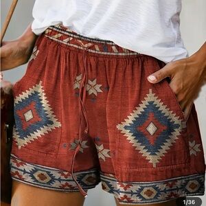Bohemian style drawstring shorts